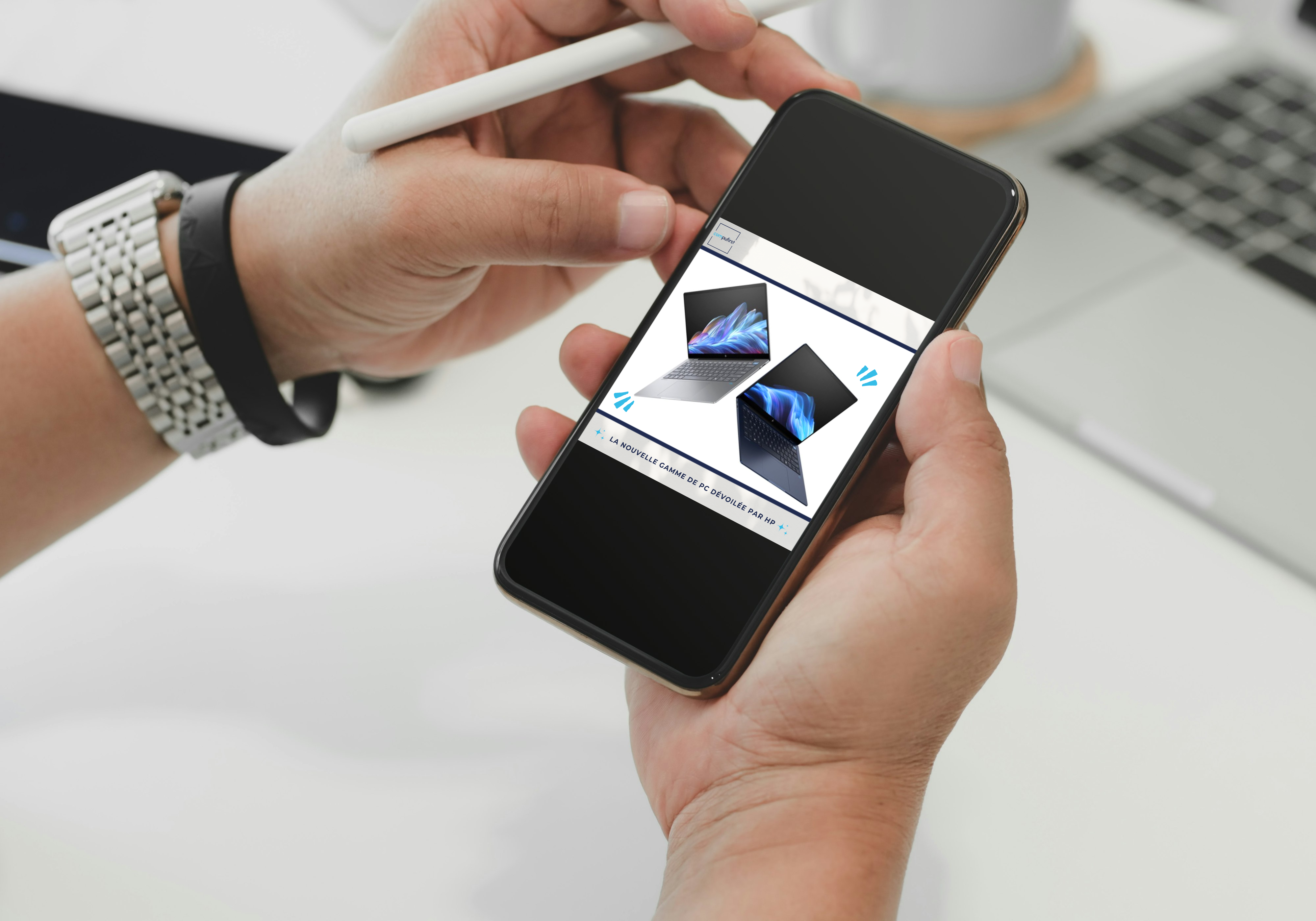 Publication sur le compte LinkedIn de Compufirst, présentant la nouvelle gamme d'ordinateurs HP