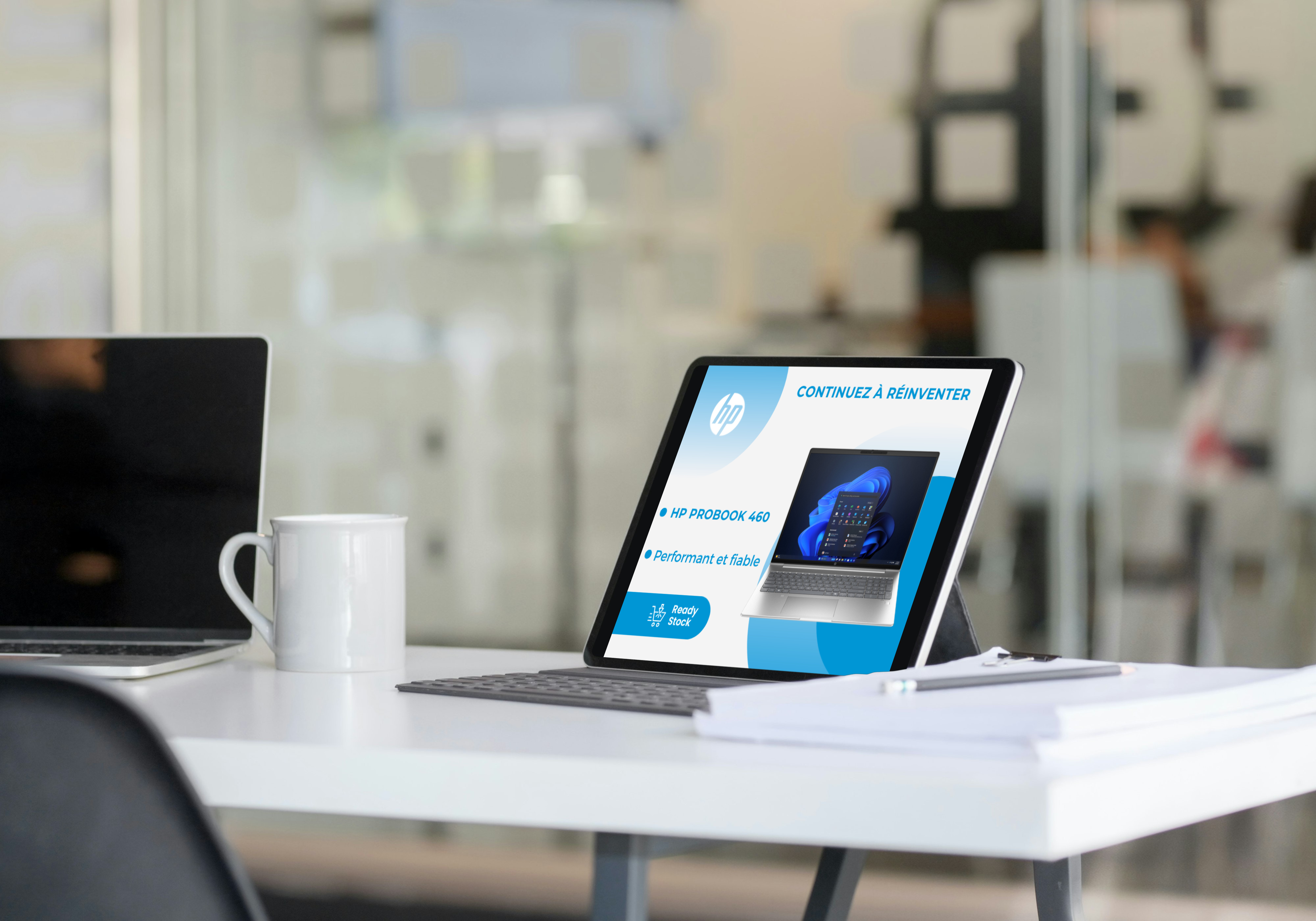 Présentation d'une bannière publicitaire réalisée pour le site web de Compufirst