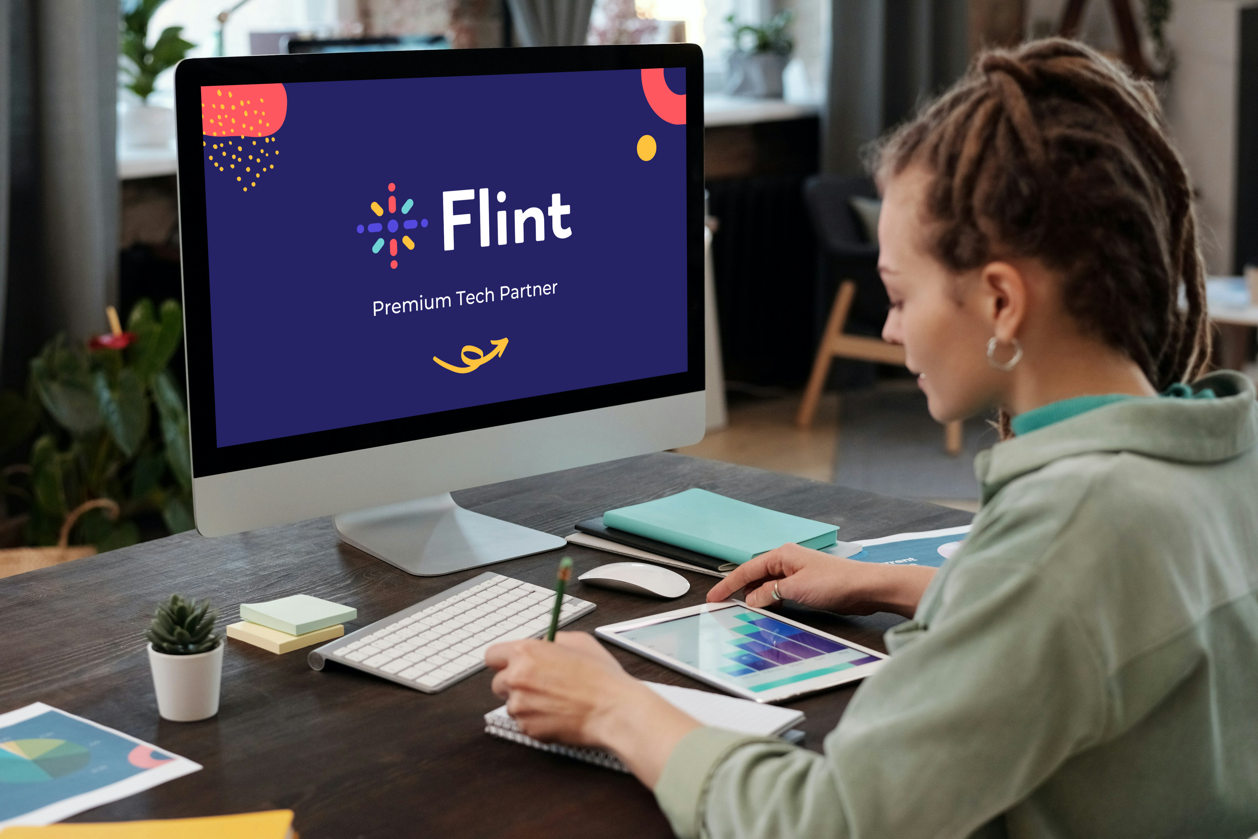 Démonstration de la présentation du cabinet de conseil et d'expertise, Flint, pour ses clients et ses consultants